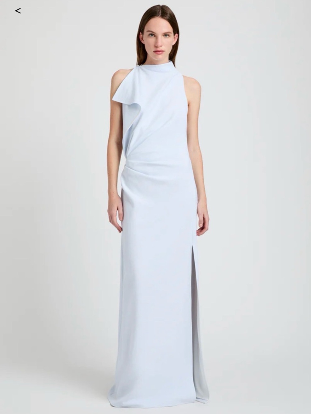 Proenza Schouler Devyn Matte Crepe Pale Blue High-Neck Sleeveless Gown - NWT